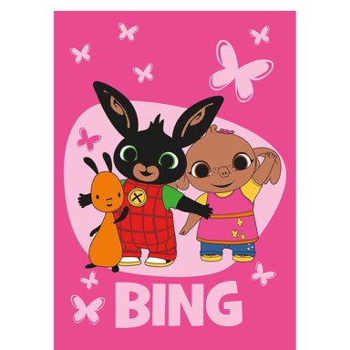 JERRY FABRICS Ružičasta deka za bebe od flisa 100x150 cm Bing Bunny "Butterflies"